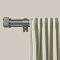 thumbnail image 2 of Ridicili 5/8 Inch Adjustable Double Drapery Curtain Rod Set with Rhombic Cylinder Finials, 5/8 Inch Front and 1/2 Inch Back Double Window Drapery Rod, 84"-120", Gun Metal, 2 of 6