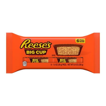 Reese s Big Cup Milk Chocolate Peanut Butter Cups Candy  Packs 1.4 oz  6 Count