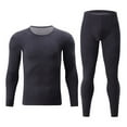 thumbnail image 2 of ZUKMRJPC Thermal Underwear for Men Solid Color Long Sleeve Casual Top and Bottom Set Warm Slim Fit Base Layer for Cold Weather Workout, 2 of 6