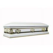 Overnight Caskets White Steel 81x 28 x 23.5 in Funeral Casket, Rectangular