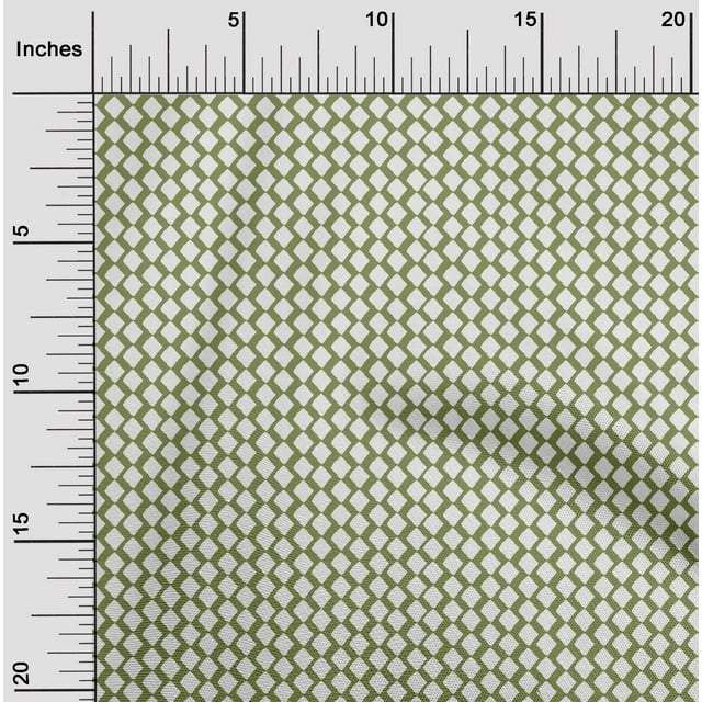 oneOone Georgette Viscose Fabric Diamond Block Print Fabric BTY 42 Inch Wide
