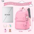 thumbnail image 2 of Inadays School Backpack, Large Capacity Bookbag for 15.6 Inch Laptop, Water-Resistant Cute Girlish Backpacks for Teen adults, Lightweight Travel Daypack for Middle School College, Pink, 2 of 7