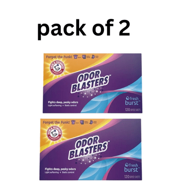 2 PACK Arm & Hammer Odor Blaster Dryer Sheets, Fresh Burst, 120 Count
