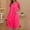 Hot Pink, variant on Nightgowns For Women On Clearance Summer Trendy Solid Color Round Neck Ice Silk Home Dress Mid Thigh Length Nightdress Purple Free Size