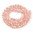thumbnail image 2 of Transparent Electroplate Glass Beads Strands AB color Plated Faceted Bicone Misty Rose 4x4mm Hole: 0.8mm about 80~85pcs/strand 30~32cm, 2 of 3