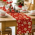thumbnail image 4 of Christmas Gingerbread Man Table Runner 13x108 Inch Winter Snowflake Food Red Background Table Runners Dresser Scarves Winter Holiday Kitchen Dining Table Decoration for Home Party Indoor, 4 of 9