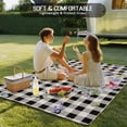 thumbnail image 4 of Bunny Easter Outdoor Rug 6x9 Ft - Reversible Patio Rug Outdoor Camping Rugs, Black Plaid Spring Floral Pastoral Retro Art Indoor Outdoor Area Rugs, Non-Slip Outdoor Carpet Runner for Deck/Porch, 4 of 8