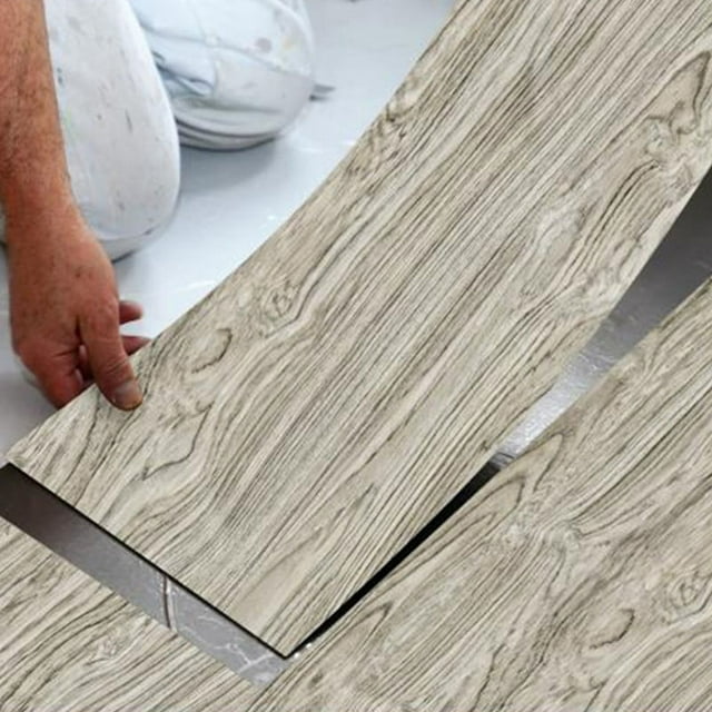 Bgsha 1 Roll PVC Wood Grain Floor Sticker Decal Self Adhesive Home Decor 20*300cm