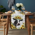 thumbnail image 2 of Farmhouse Cow Table Runner - 70 Inch Long, Kitchen Dining Table Runner Dresser Scarves, Pastoral Sunflower Botanical Gray Plaid Farmhouse Decor for Coffee Tables Wedding Party Banquet, 2 of 8