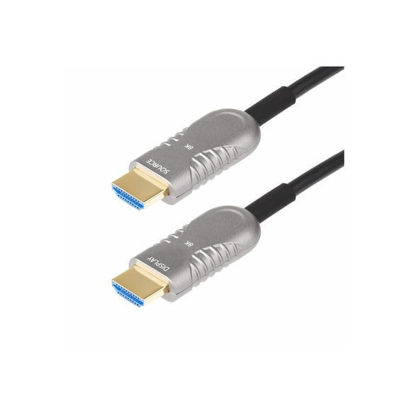 StarTech.com 30ft (9.1m) HDMI 2.1 Hybrid Active Optical Cable (AOC), CMP, Plenum Rated, Ultra High Speed HDMI Fiber Optic Cable, 48Gbps, 8K 60Hz/4K 120Hz, HDR10+/FRL/TMDS/eARC - CMP In Wall HDMI 2.1/2.0 Cord (8K-A-30F-HDMI-CABLE) - Ultra High Speed - HDMI cable - HDMI male to HDMI male - 30 ft - hybrid copper/fiber optic - black - 4K120Hz support, 4K60Hz support, 8K60Hz support, Active Optical Cable (AOC)