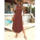 thumbnail image 5 of Vestido de verano Zeagoo 2025 casual sin mangas, playa, rojo ladrillo, 5 of 6