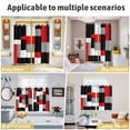 thumbnail image 6 of Red Black Grey Geometric Kitchen Curtains Small Short 39 Inch Length, Modern Abstract Art Luxury Grommet Top Bedroom Living Room Curtains, Light Filtering Cafe Curtain Drapes 2 Panels Set 55''x39'', 6 of 9
