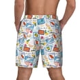 thumbnail image 4 of Uemuo Summer Stamp Pattern Mens Swim Trunks Quick Dry Board Shorts with Mesh Lining, Stretch Beach Shorts Quick Dry No-Chafing Board Shorts-Small, 4 of 9