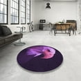 thumbnail image 3 of Ahgly Company Indoor Round Patterned Dark Orchid Purple Area Rugs, 5' Round, 3 of 6