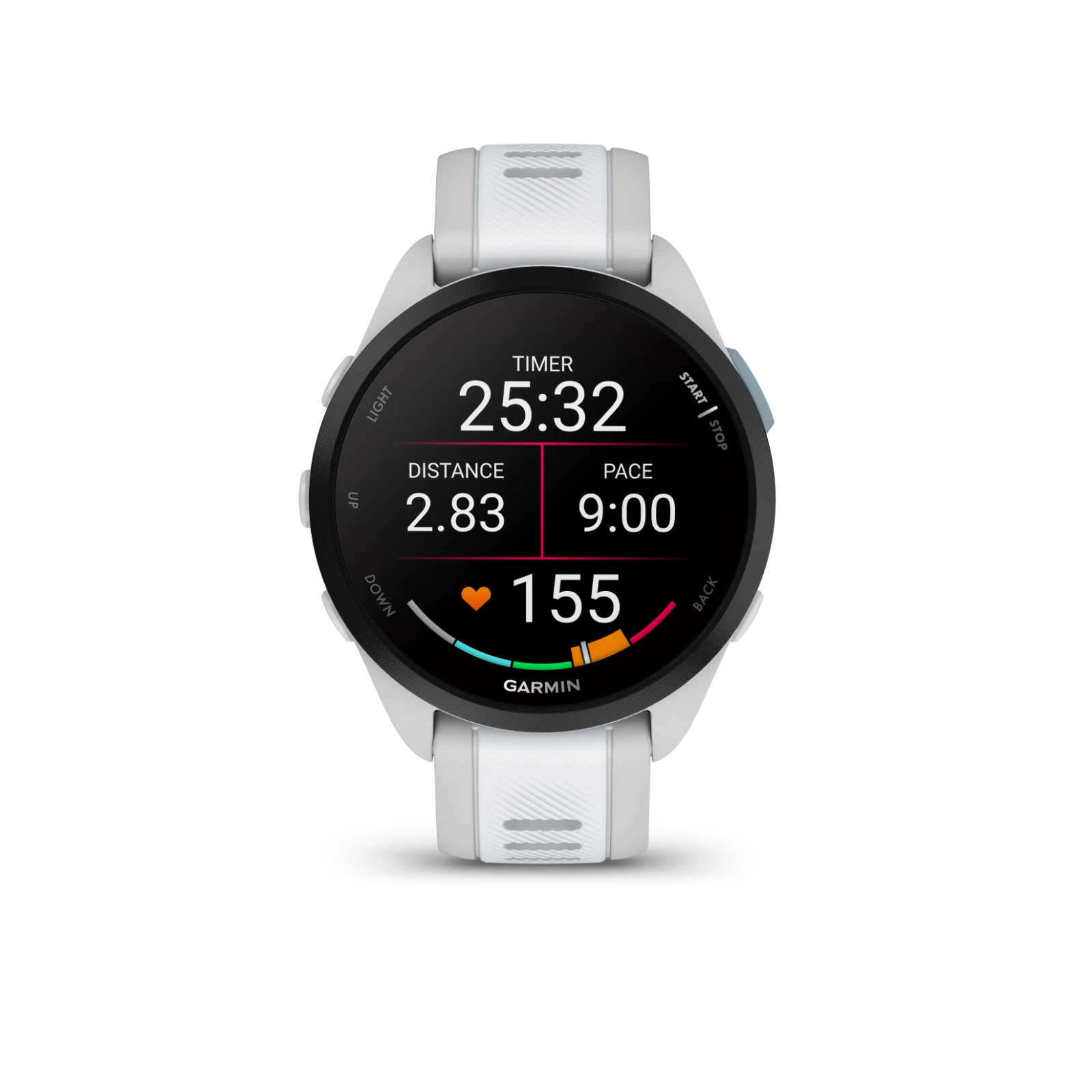 Garmin Forerunner 165 Music Running Smartwatch, Colorful AMOLED Touchscreen, Mist Gray/Whitestone w/ Wearable4U PowerPack & Adapters Bundle