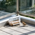 thumbnail image 4 of Transparent Anti-Splash Bird Feeder, Hanging Plastic Food Container with Perch, No-Mess Seed Dispenser for Parakeets, Budgies, and Small Pet Birds, 4 of 6