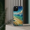 thumbnail image 3 of DistinctInk Hybrid (Acrylic / TPU) Clear Slim Fit Case for Apple iPhone 12 MINI (5.4" Screen) - Title: Serene Shoreline: A Beach Oasis, 3 of 8