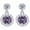 Purple, variant on 1 Carat Moissanite Drop Earrings Diamond Earrings for Women Purple/Pink Moissanite Earrings Dangle 925 Sterling Silver Brides Earrings for Wedding