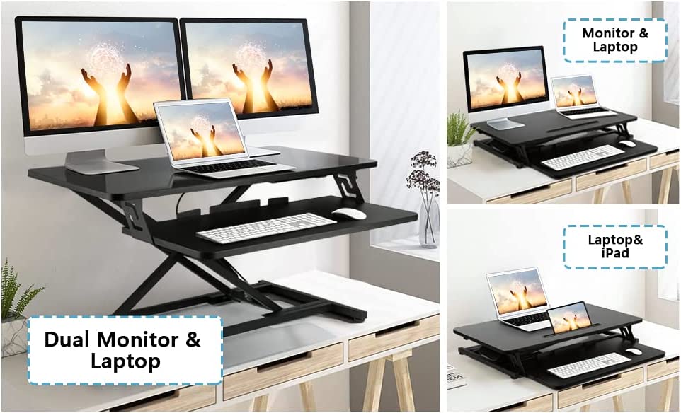 Buy Standing Up Desk Converter 32 Height Adjustable Sit Stand Desk with