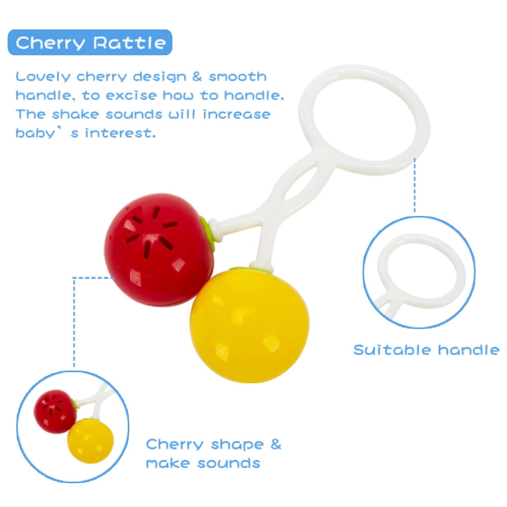 GOODWAY Rattle and Teether Baby Toys 3-6 Months, 10 Pcs Grab, Shaker and Spin Rattle Toys, Sensory and Fine Motor Skill Development Gift Set for 0,3, 6, 9, 12 Month Newborn, Infant, Boys, Girls