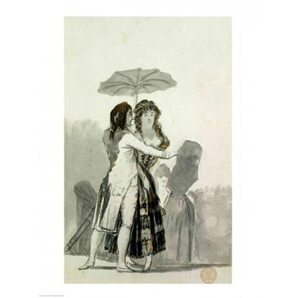 Posterazzi BALXKH152628 Couple avec une Impression d'Affiche de Parasol par Francisco de Goya - 18 x 24 Po.