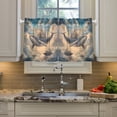 thumbnail image 2 of Yayeee Kitchen Curtains Tier Pair Light Filtering 27"x24" Rod Pocket Short Cafe Window Panel, Floating Whale, 2 of 7