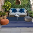 thumbnail image 2 of Navy Blue Striped Outdoor Rug for Patio/Deck/Porch, Non-Slip Large Area Rug 5 x 7 Ft, Vintage Stripes Ombre Indoor Outdoor Rugs Washable Area Rugs, Reversible Camping Rug Carpet Runner, 2 of 8