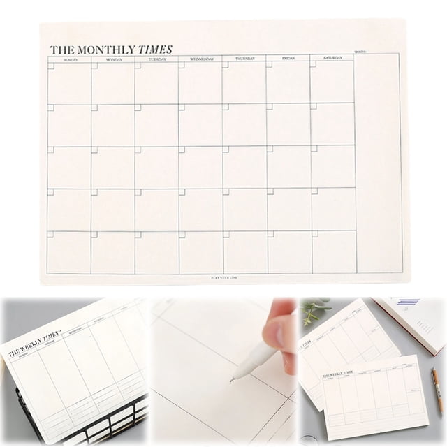 1PC Tear Notebook Daily for Monthly Memo Paper Time Planning Weekly Task Checklist Off Management Planner Noting Book Notepad Calendar Pad Home Schedule Agenda