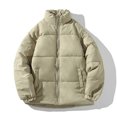thumbnail image 2 of Men Puffer Jackets Thicken Bubble Jacket Warm Long Sleeve Stand Collar Zip Up Solid Color Coat Outwear Winter Green M, 2 of 9