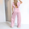 thumbnail image 6 of Tqcoqu Jumpsuits for Women Trendy Loose Cap Sleeves Backless Wide Leg Pants Jumpsuit Business Party Sets Clothes,Pink,Women's XS-XL, 6 of 9