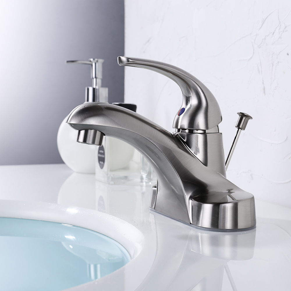WOWOW Bathroom Faucet 1 Handle Low Arc Single Handle 4 inch Centerset Bathroom Sink Faucet - image 5 of 9