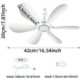 thumbnail image 3 of Outdor Ceiling Fan For Cruise Portable Ceiling Fan USB Powered Ceiling Fan With Remote Control 4 Speeds 6 Hanging Fan For Camping Bed RV Tent Room, 3 of 6