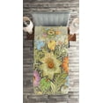 thumbnail image 2 of Ambesonne Flower Quilted Coverlet 2 Pcs, Vintage Bouquet Bridal, Twin Size, Multicolor, 2 of 2