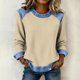 thumbnail image 4 of Camisetas de Manga Larga para las Mujeres Loose Fit Color Sólido Blusa de Cuello Redondo Top Suave Casual, 4 of 6