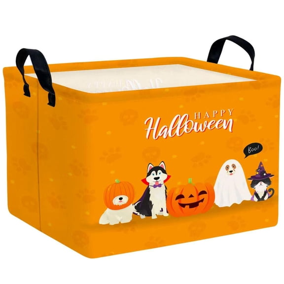 MYFLOCY Halloween Gift Basket for Kids Foldable Baby Candy Storage Bin Party Decor(Witch Cat Dog Pumpkin)