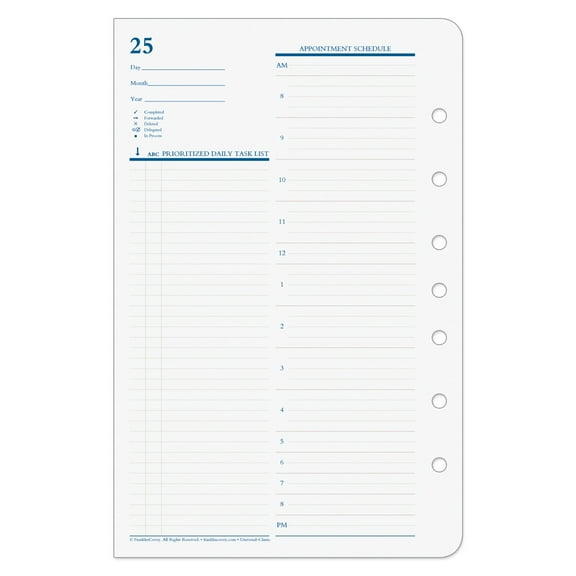 FranklinCovey Undated Two Pages Per Day Month Pack (Classic Size)
