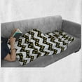 thumbnail image 6 of Chevron Soft Flannel Fleece Blanket, Black Zig Zag Chevron Pattern with Inner Stars Parallel Striped Lines Art Print, Cozy Plush for Indoor and Outdoor Use, 50" x 70", White Yellow, by Ambesonne, 6 of 6