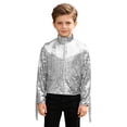 thumbnail image 2 of vastwit Kids Girls Boys Sequin Fringe Jacket Shiny Cowboy Outfit Disco Dance Top Long Sleeve Tassels Zip Up Glitter Coat White 10, 2 of 7