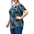 thumbnail image 4 of a.Jesdani Womens Plus Size Tunic Tops Short Sleeve Casual Floral Henley Shirts m-4x, 4 of 11
