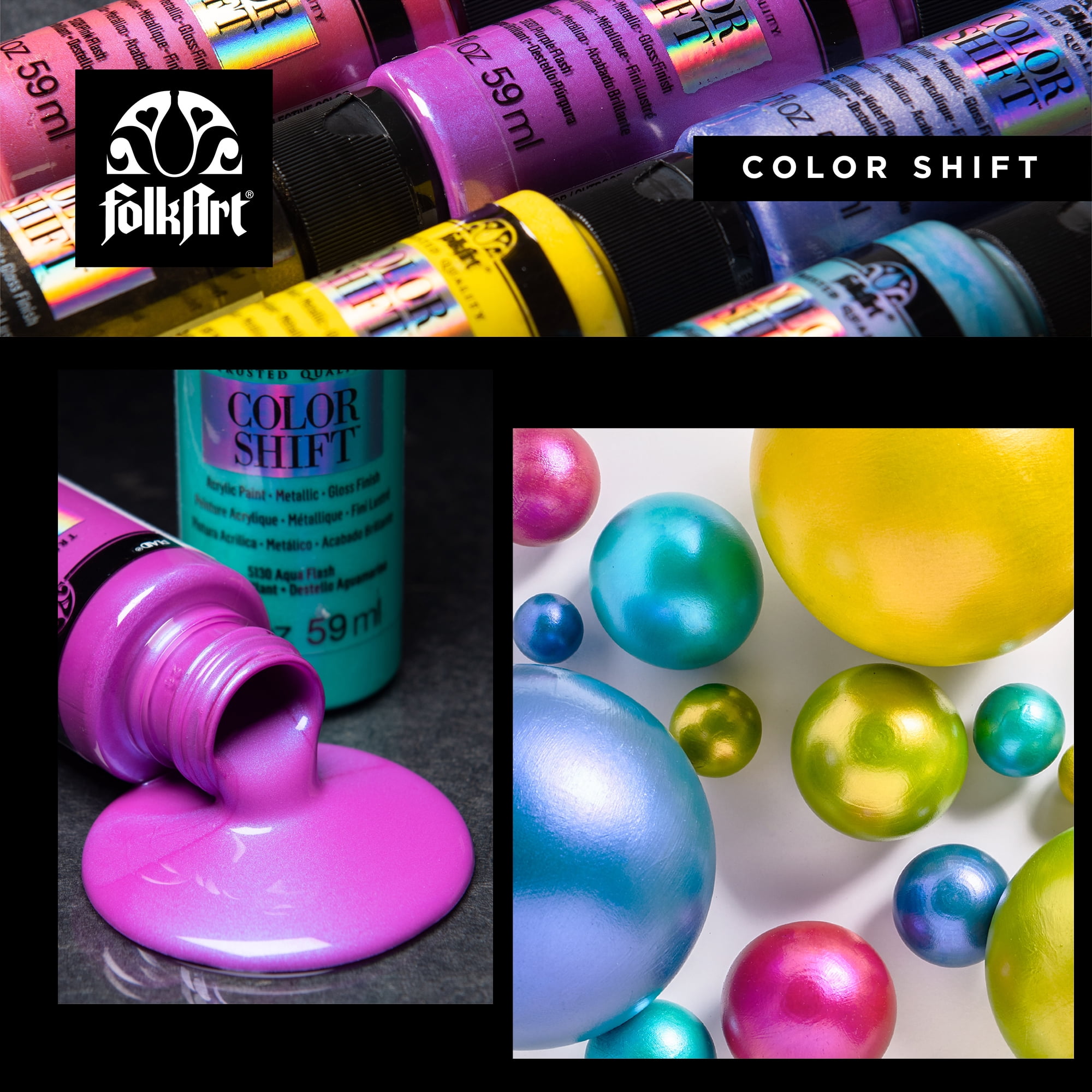 FolkArt Color Shift Acrylic Craft Paint Set, Gloss Finish, 8 FolkArt Color Shift Acrylic Craft Paint Set, Gloss Finish, 8