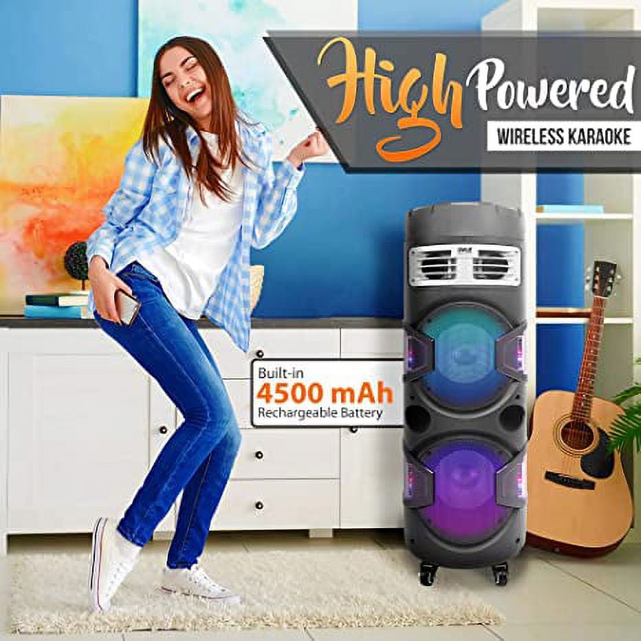 Pyle Portable Bluetooth PA Speaker System  1200W Outdoor Bluetooth Speaker Portable PA System  (图4)