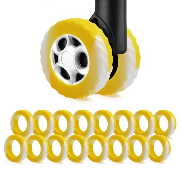 Cubiertas de Ruedas para Equipaje UMUST de Silicona 2-2.4'' Amarillo 16 piezas