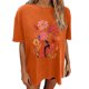 thumbnail image 5 of Faldas Cortas para Mujeres, Impresión de Flores Casual Oversized Camiseta de Manga Corta Top Hecho de 95% Poliéster 5% Spandex para Primavera Verano, Falda Corta de Verano, 5 of 7
