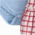 thumbnail image 4 of TOWED22 Baby Girl Baseball Outfits Letter Print Short Sleeve Romper Baseball Bummie Shorts Headband Set 3Pcs Summer Outfits Blue,3-6 M, 4 of 8