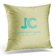 ARHOME Letter Jc Brand Company Elegant Initial Internet Pillows case 20x20 Inches Home Decor Sofa Cushion Cover