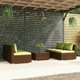 thumbnail image 1 of vidaXL 5 Piece Garden Lounge Set with Cushions Poly Rattan Brown, 1 of 5