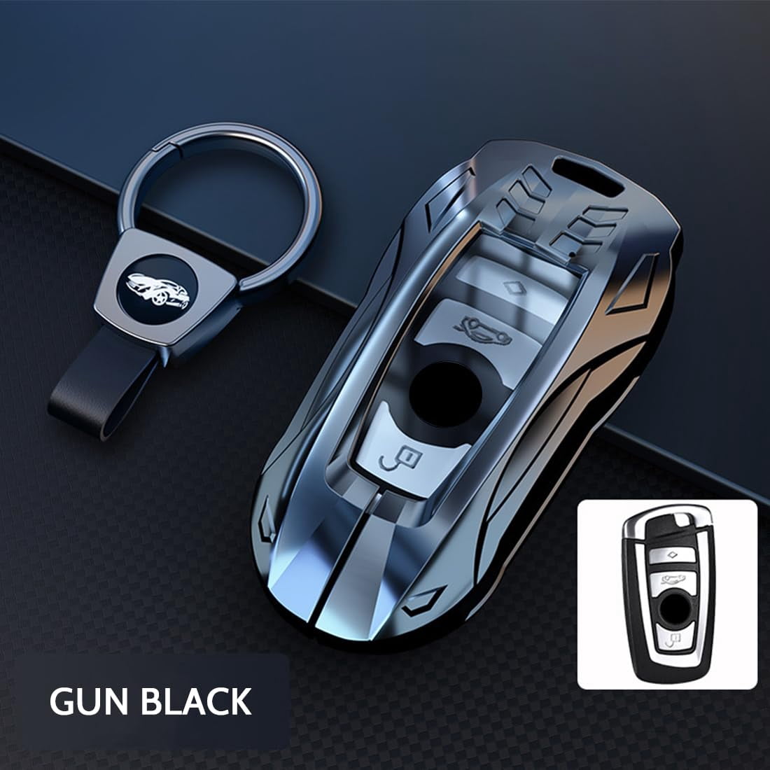 Key Cover Case, Zinc Alloy Key Fob Shell Compatible for BMW X1 X3 X4 X5 X6 1 2 4 5 6 7 M3 M5 M6 GT3 GT5 G30