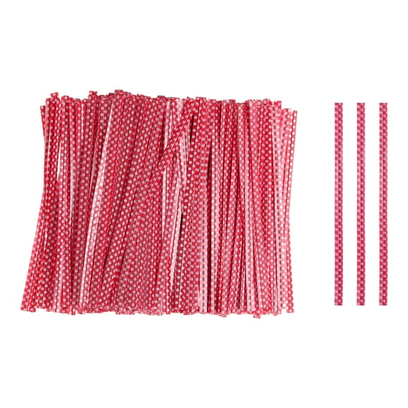 Uxcell 500pcs Bag Twist Ties 4" Reusable Plastic Twist Ties Wire Cable Ties for Party Bread, Red