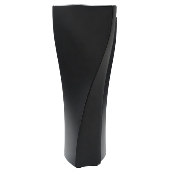 Twisted Geometric Flower Vase, 9.8 in / 25 cm Ceramic Decorative Vase, Modern Black Tabletop Vase, Nordic Vases for Home Decor, Unique Swirling Design for Living Room Decor