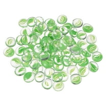 80pcs Fire Glass Beads for Fire Pit, 3/4" Luster Glass Marbles for Fish Tank Aquarium Floral Green